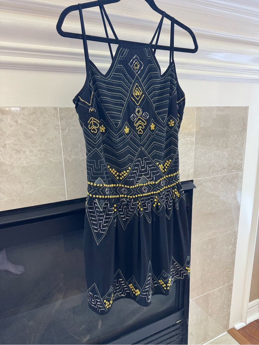 Free People Black Beaded Dress